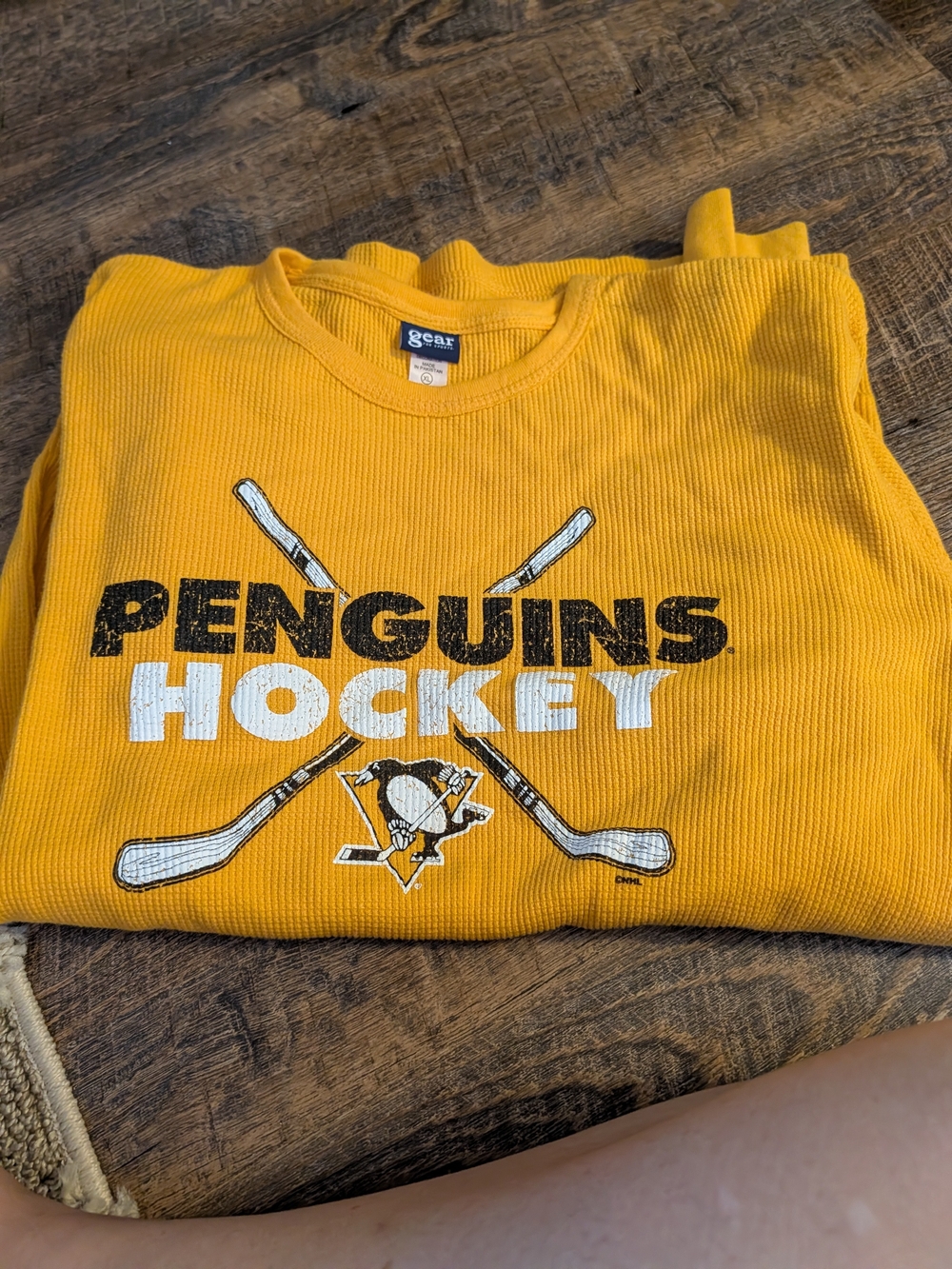 Gear For Sports Yellow Penguins Hockey Crewneck